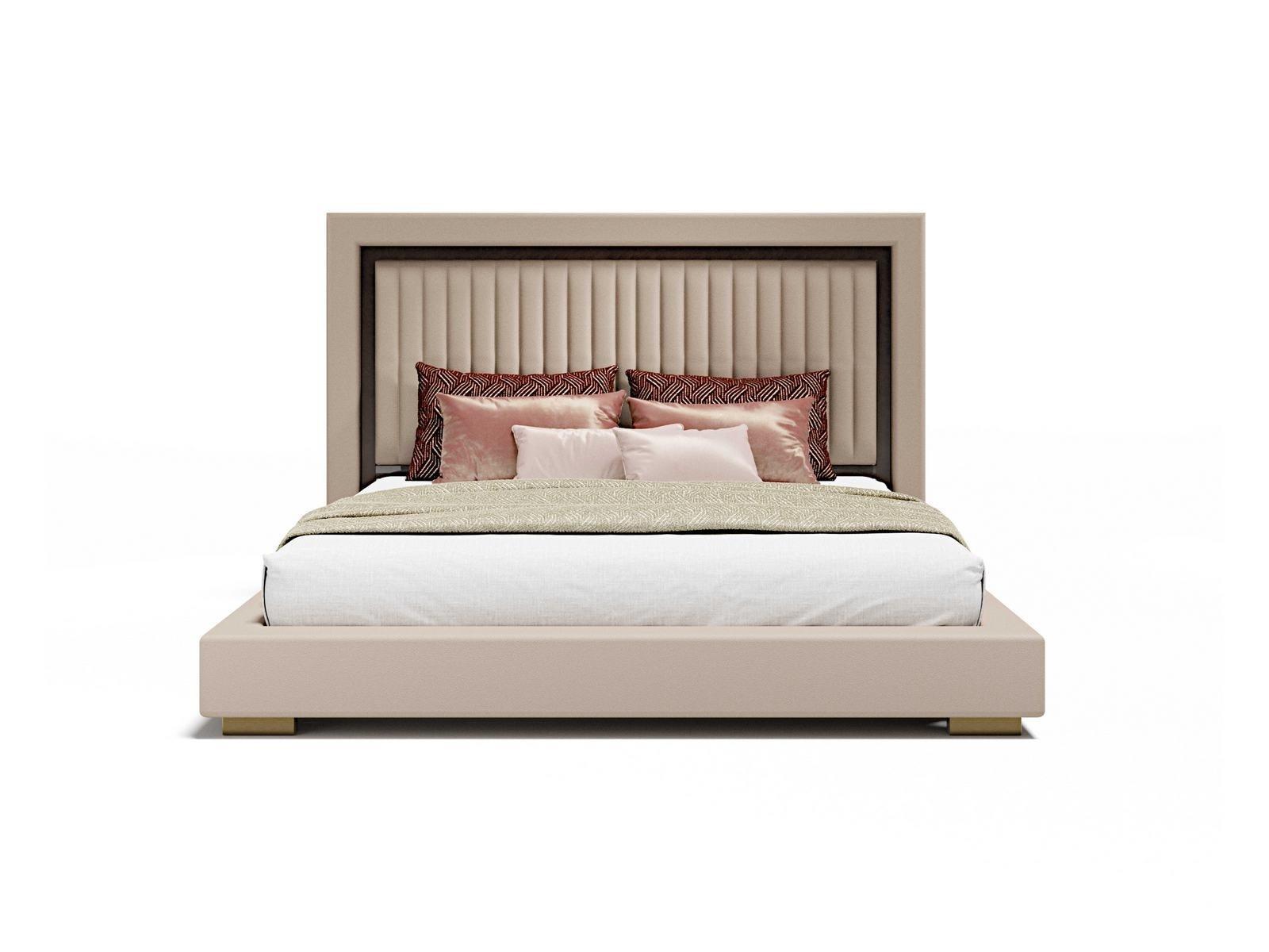 KLASS Double bed with upholstered headboard