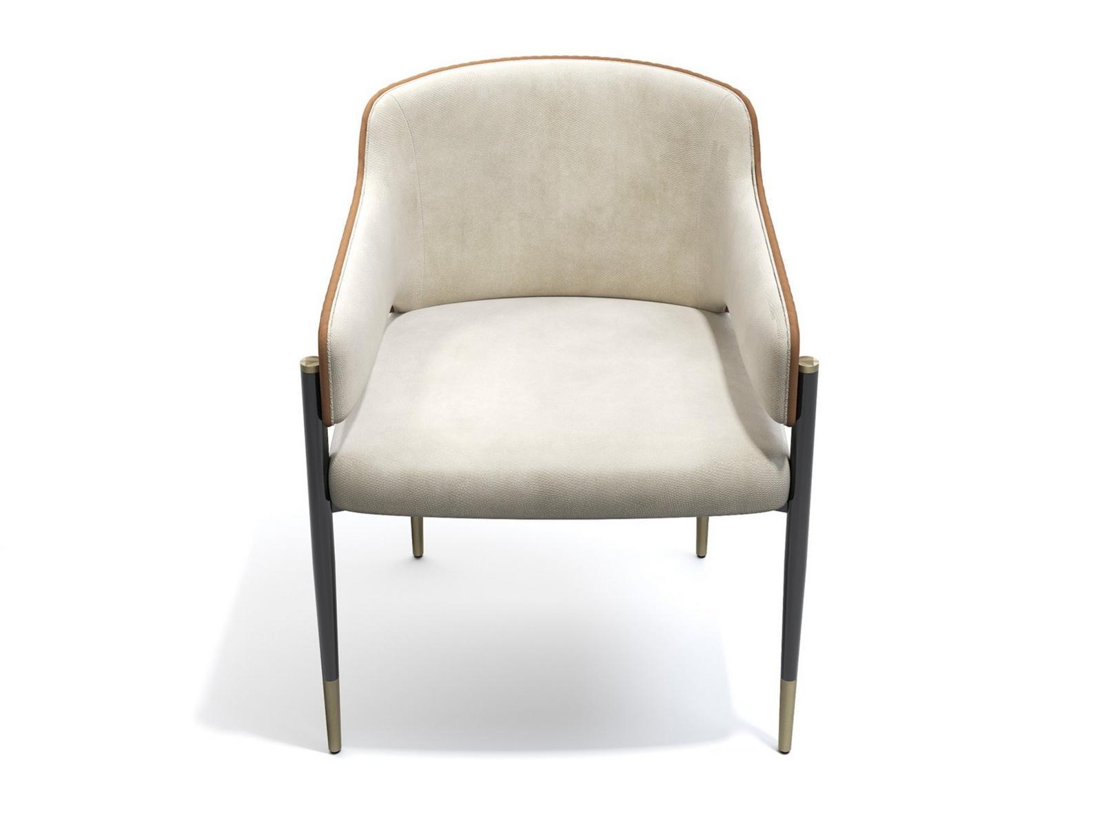 GIULIETTE Upholstered fabric chair with armrests