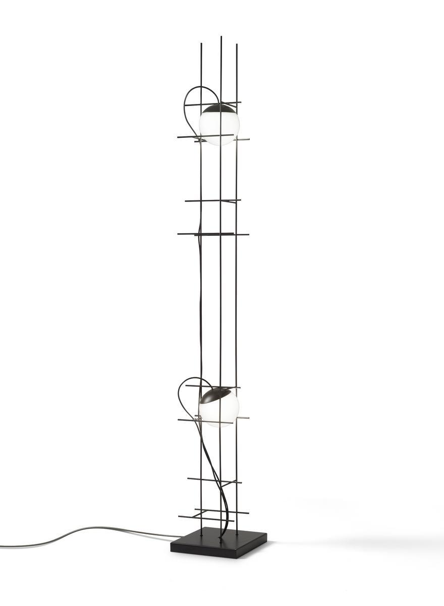 PLOT FRAME PT LED floor lamp in metal and blown glass