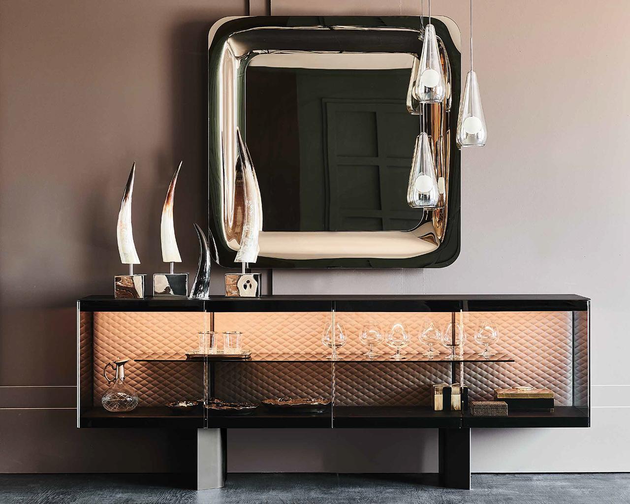 BOUTIQUE Glass sideboard with doors