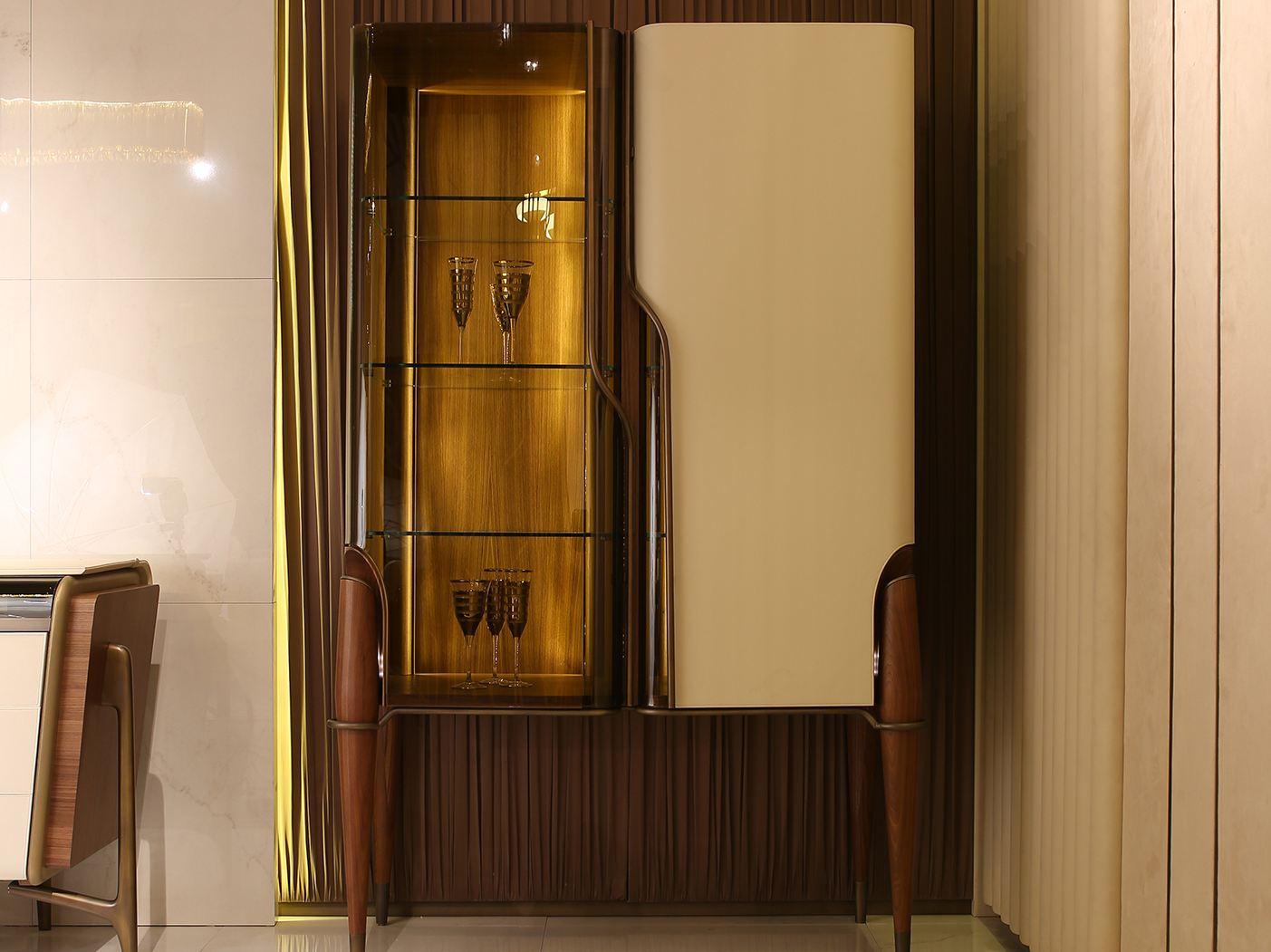 MELTING LIGHT Wooden display cabinet