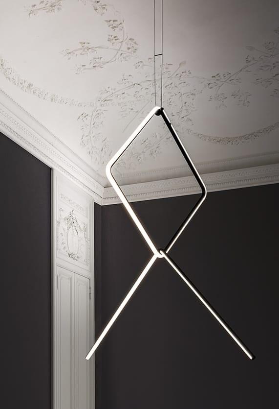 ARRANGEMENTS SQUARE LED powder coated aluminium pendant lamp