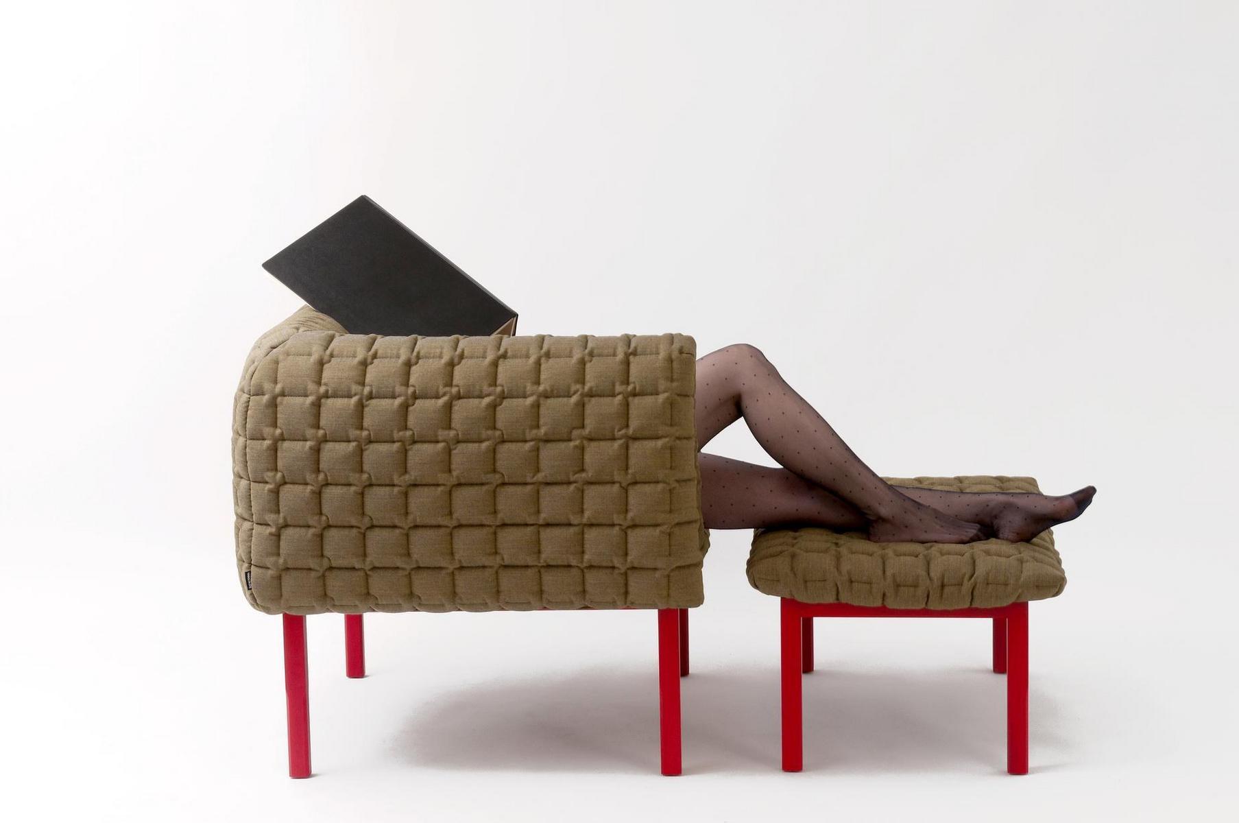 RUCHÉ Fabric easy chair with armrests