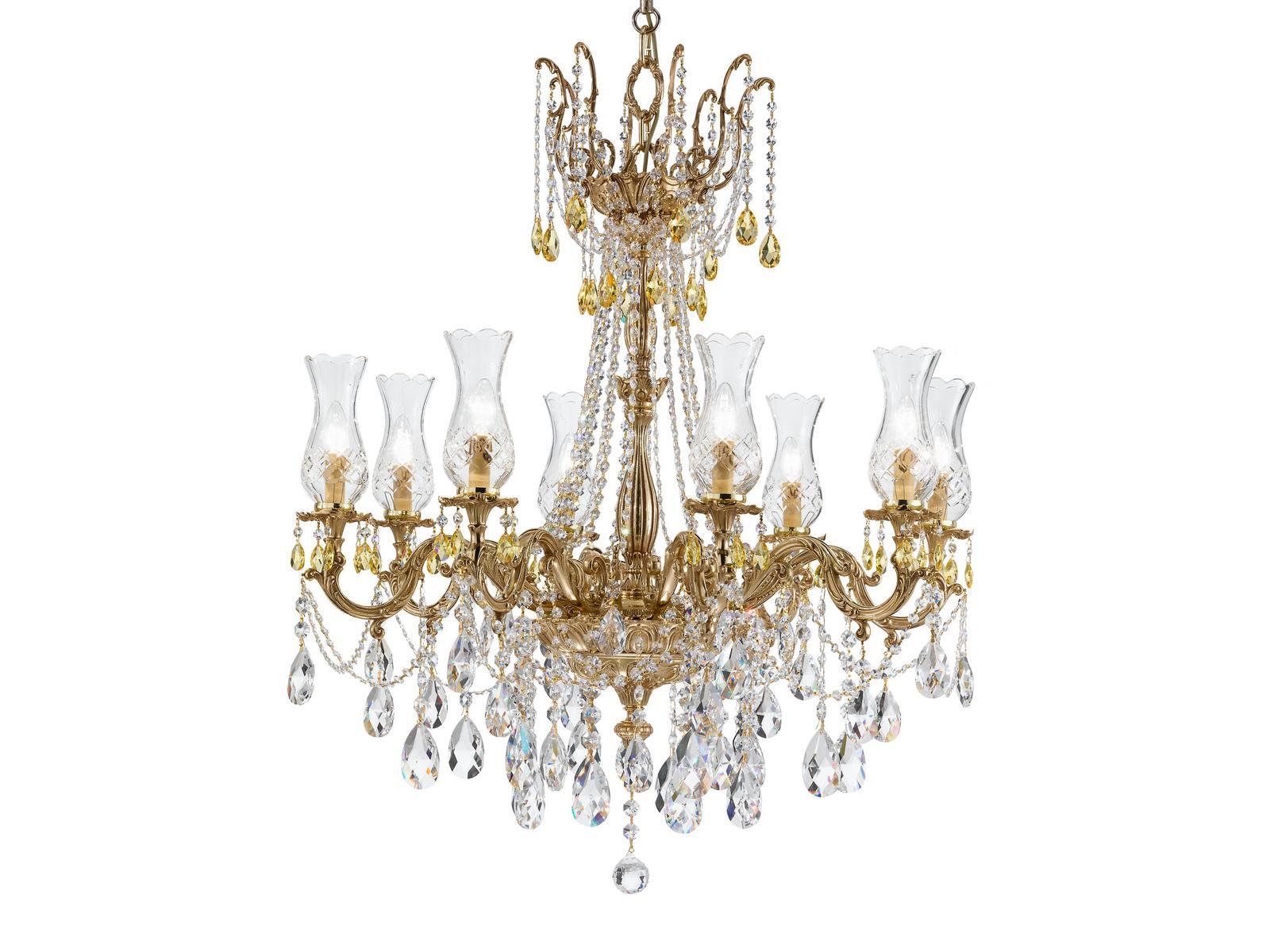 QUEEN 095/8-SH/G French Gold chandelier with Schoeler Crystals