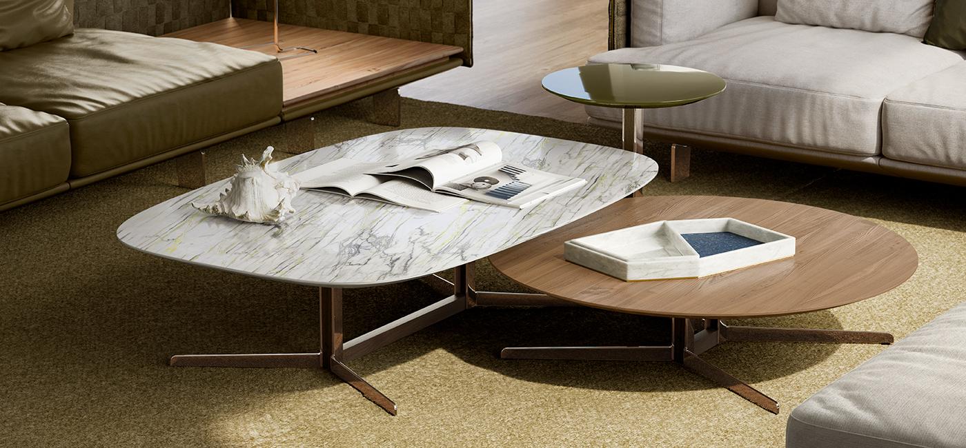 CAMPUS Low round coffee table