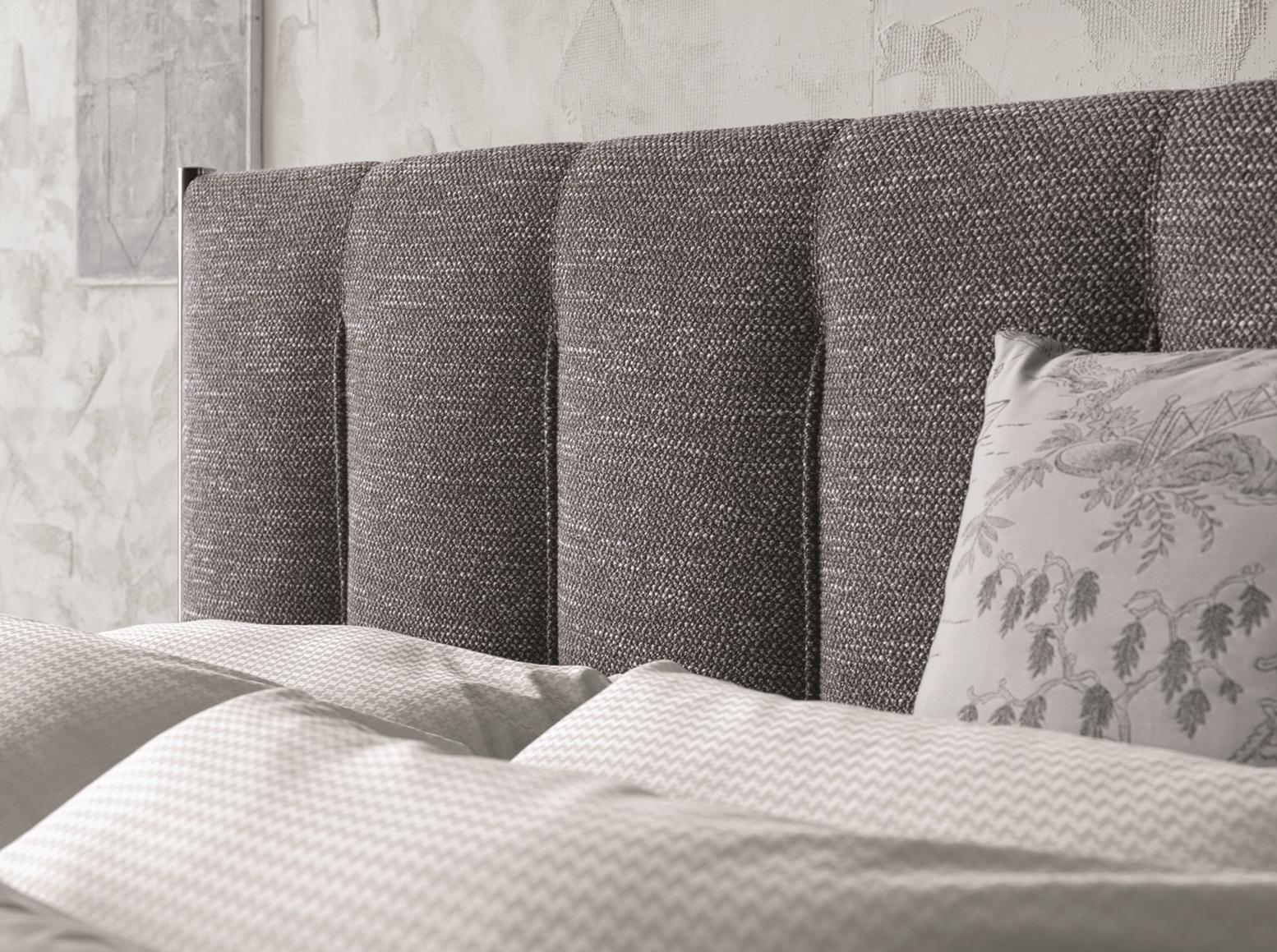 KOI Fabric double bed with high headboard