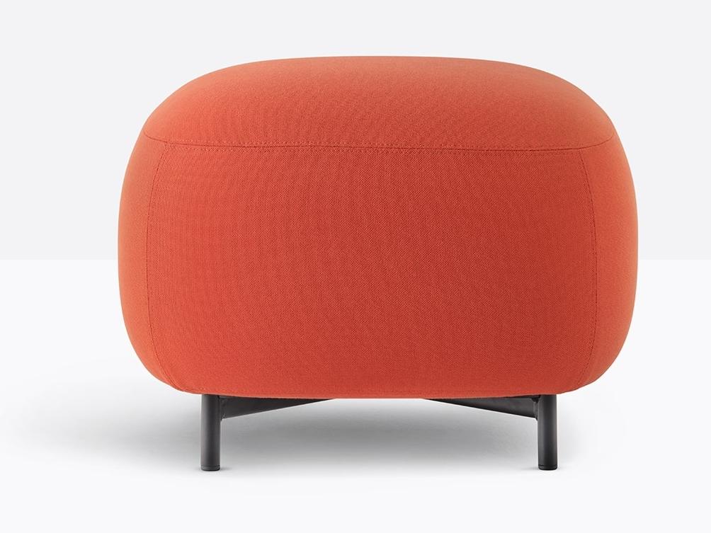 BUDDY 210 Upholstered square fabric pouf