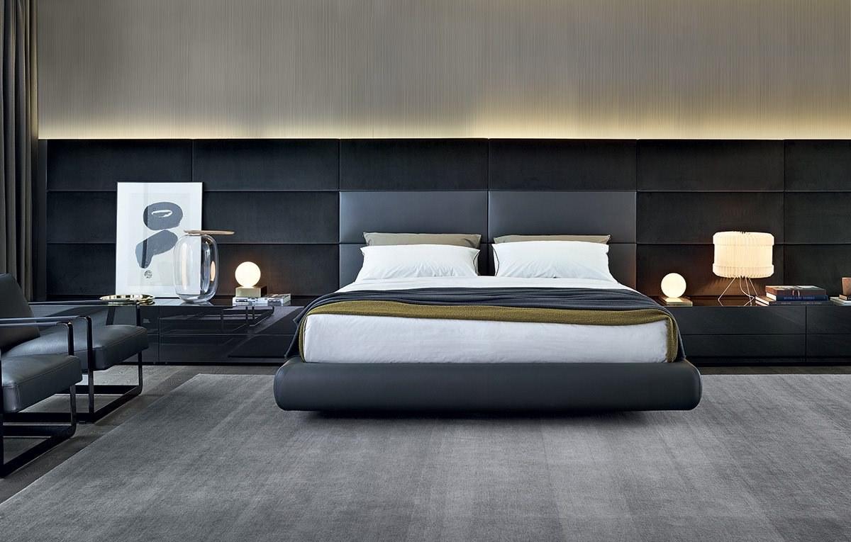 DREAM Upholstered double bed with high headboard