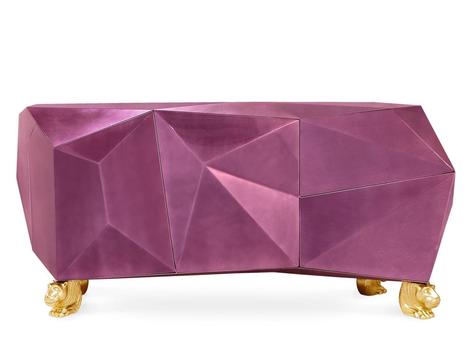DIAMOND AMETHYST Wooden sideboard with doors