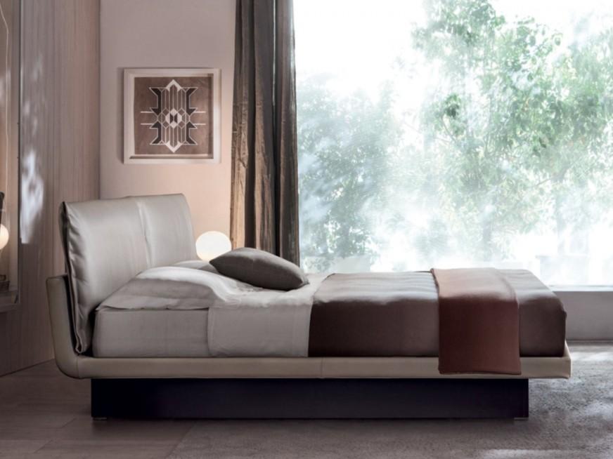 HONEY Leather storage bed with upholstered headboard