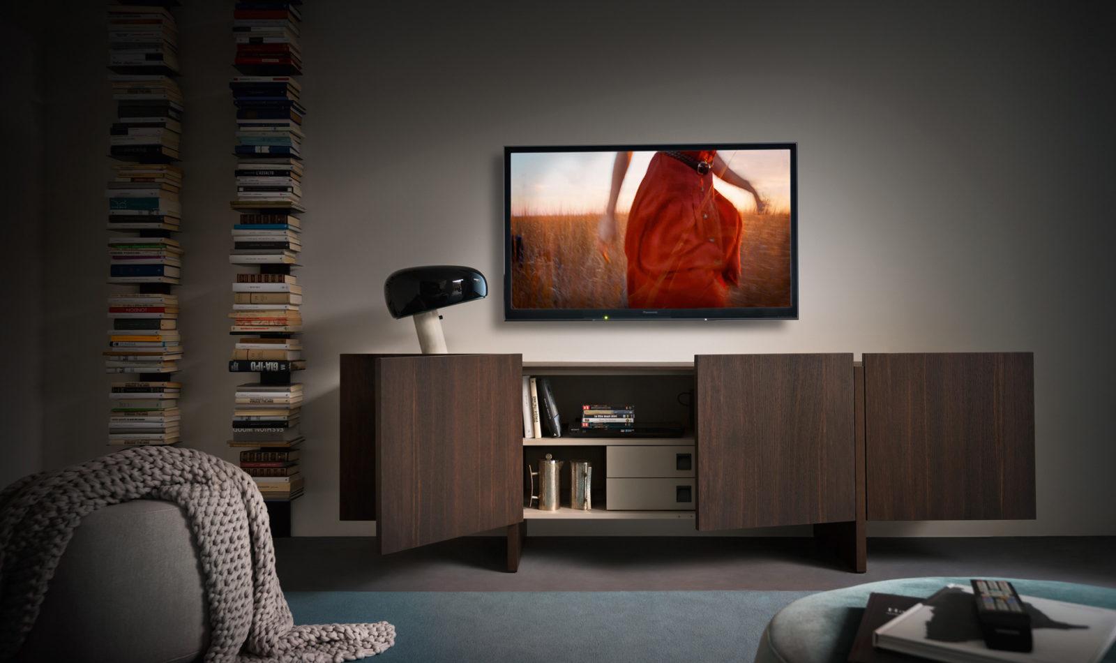 RECTA Modular veneer sideboard with doors