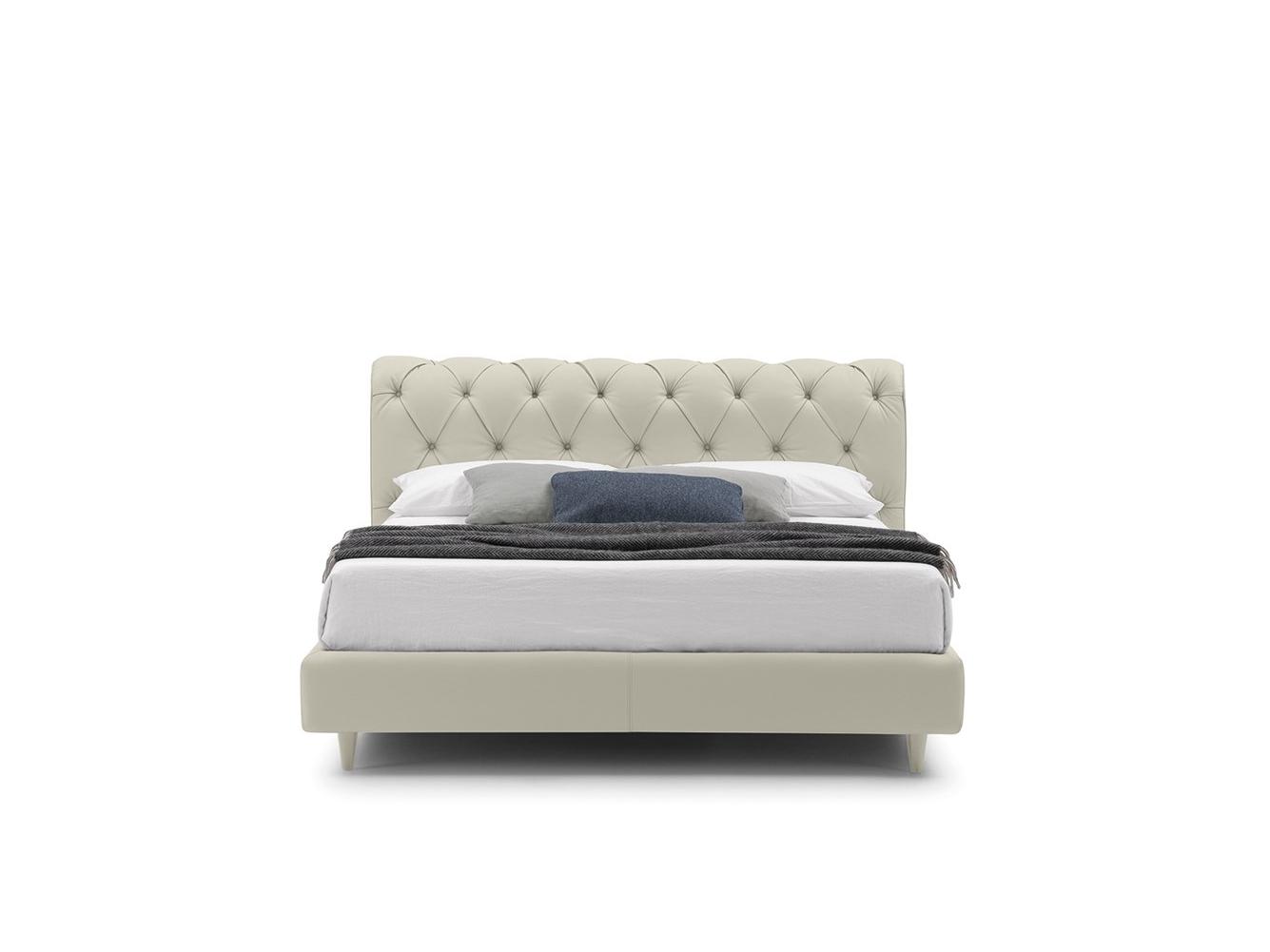 EXIGE Double bed with tufted headboard