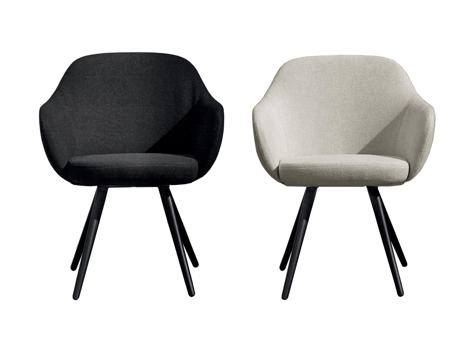 CADIRA Upholstered fabric chair with armrests