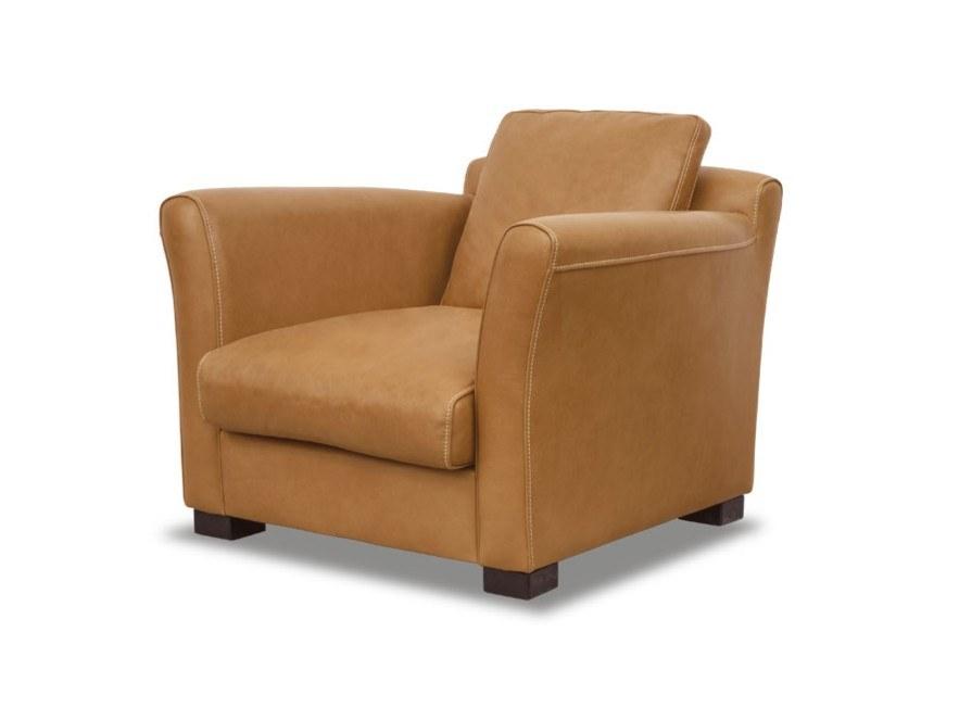 DINER Leather armchair with armrests