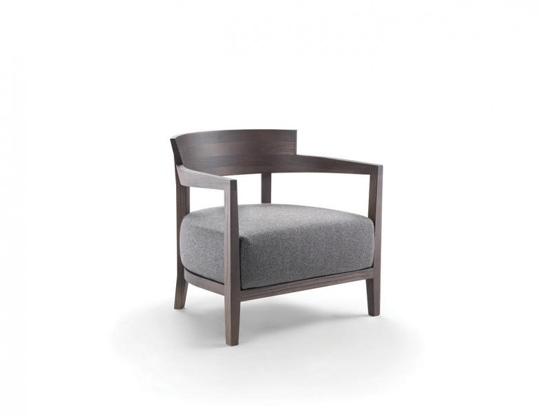 JENNY Wooden easy chair with armrests