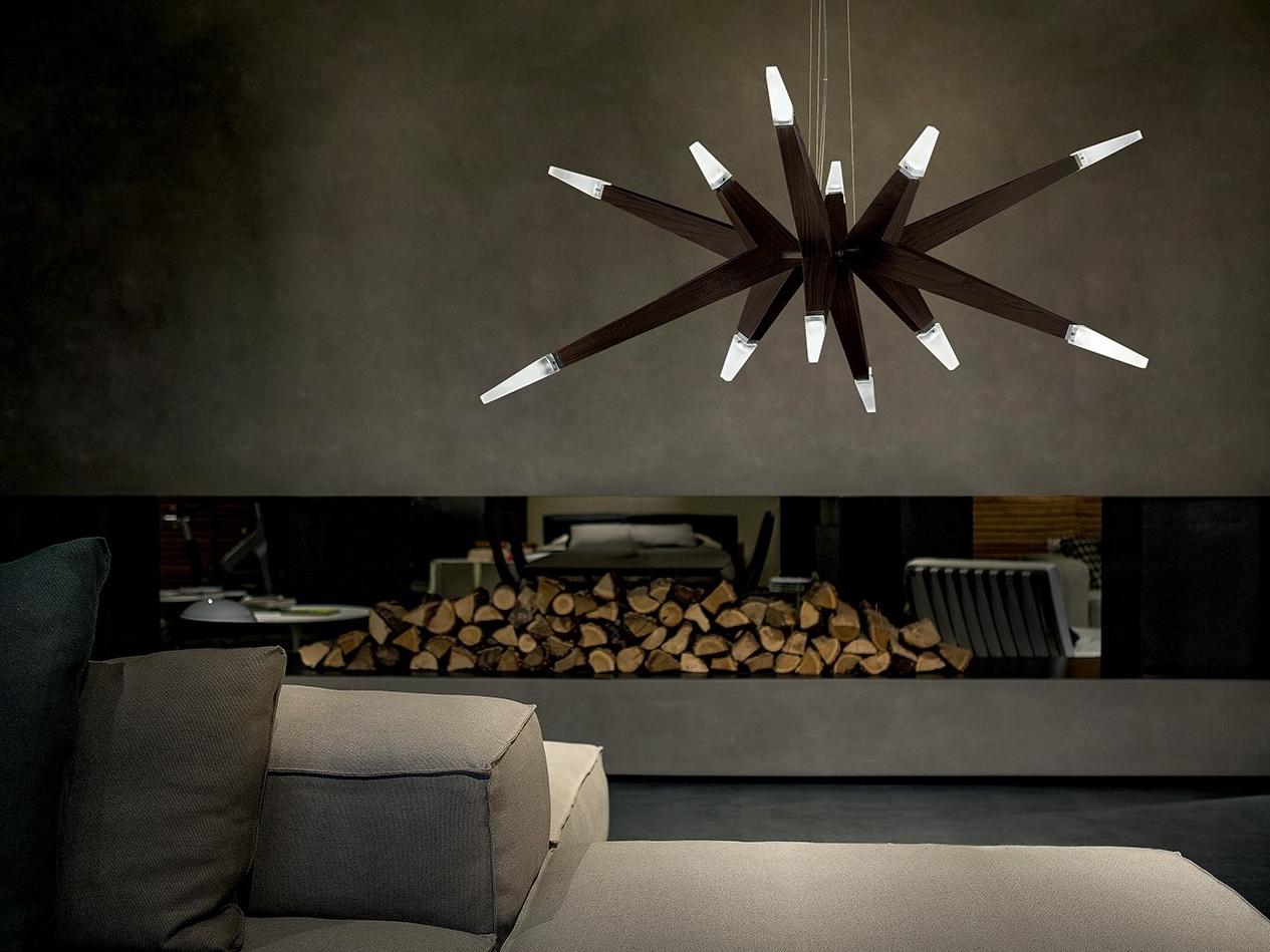 FLASHWOOD S12 140 LED oak chandelier