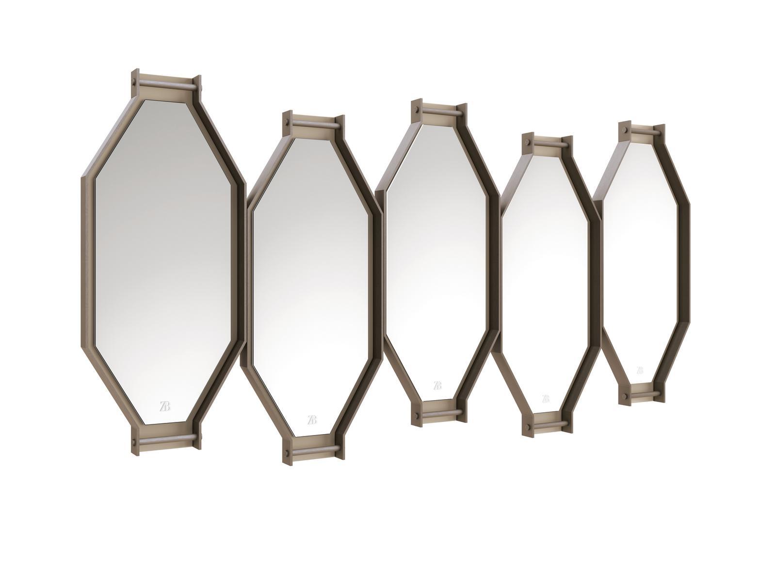 TWIN COMPOSITION 2 Wall mirror with metal frame