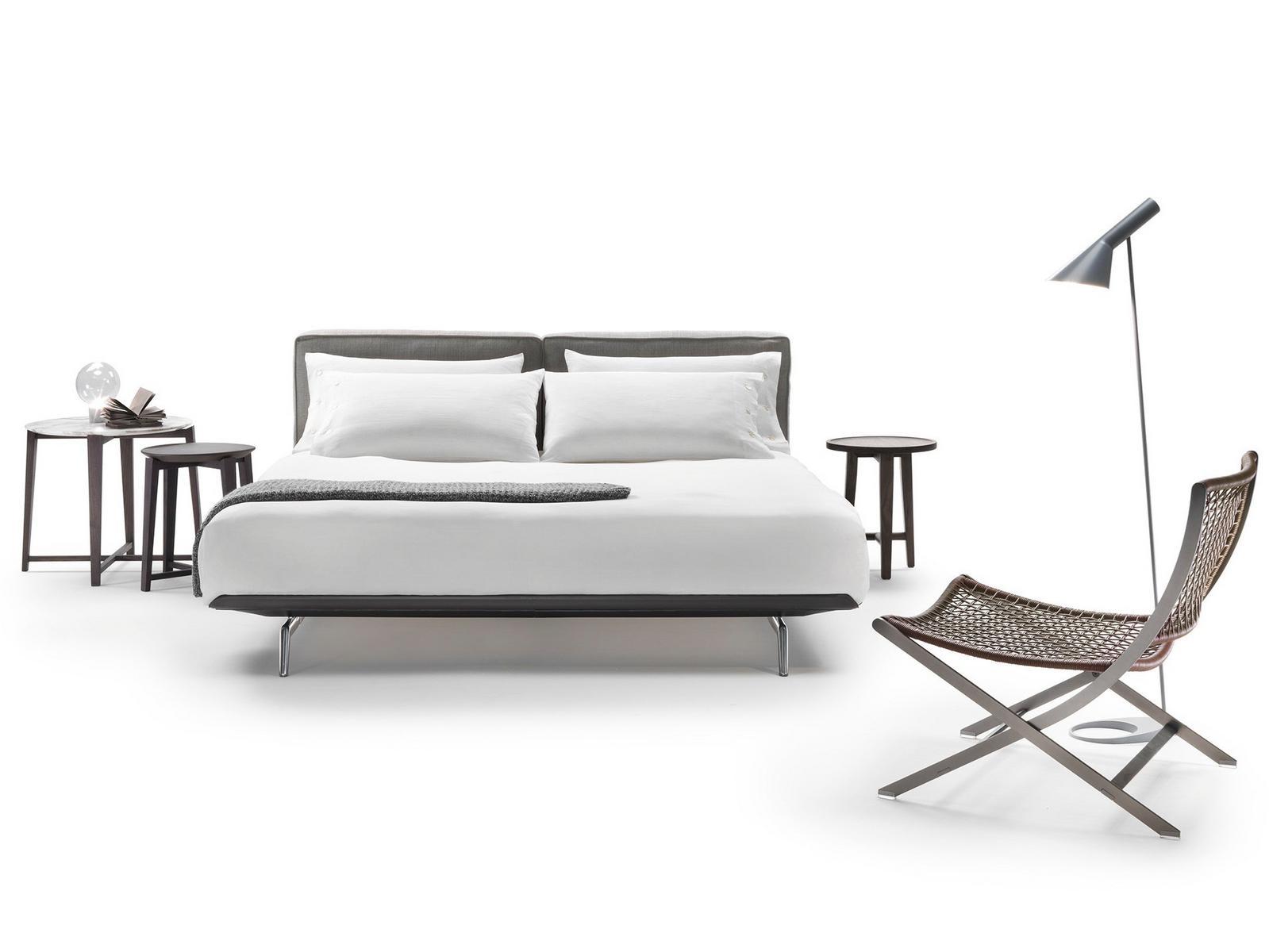 ESTE Fabric double bed with upholstered headboard