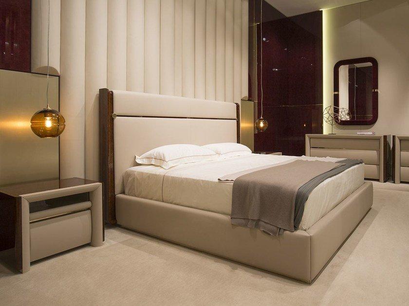 MADISON Upholstered leather double bed