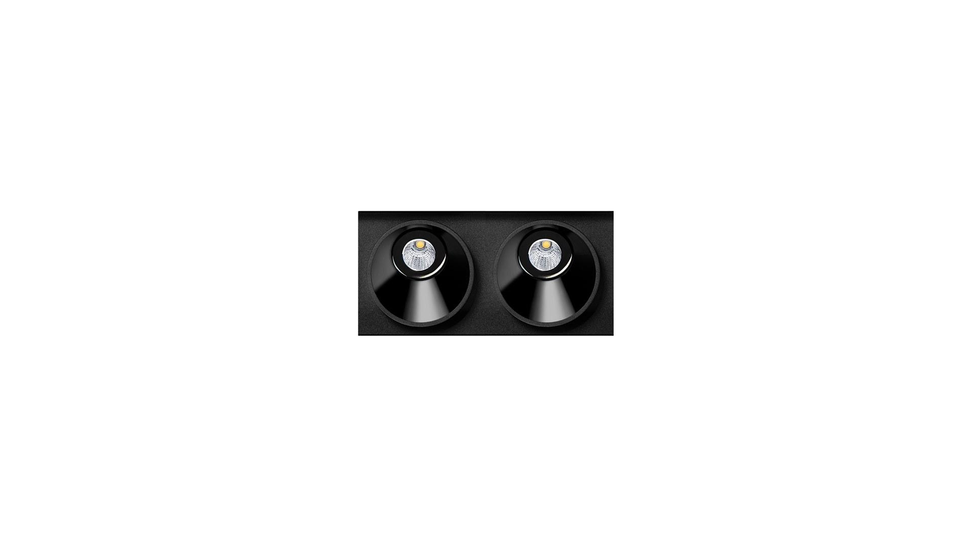 BLACK FOSTER ASYMMETRIC CUSTOM Ceiling mounted aluminium linear lighting profile for downlights