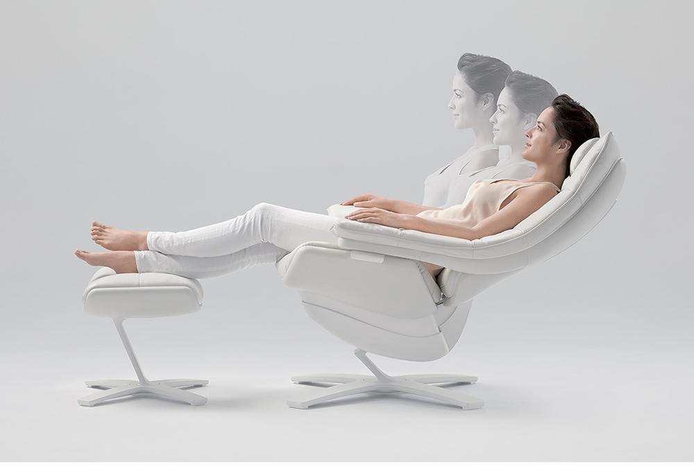 RE-VIVE MYWAY Recliner leather armchair with armrests