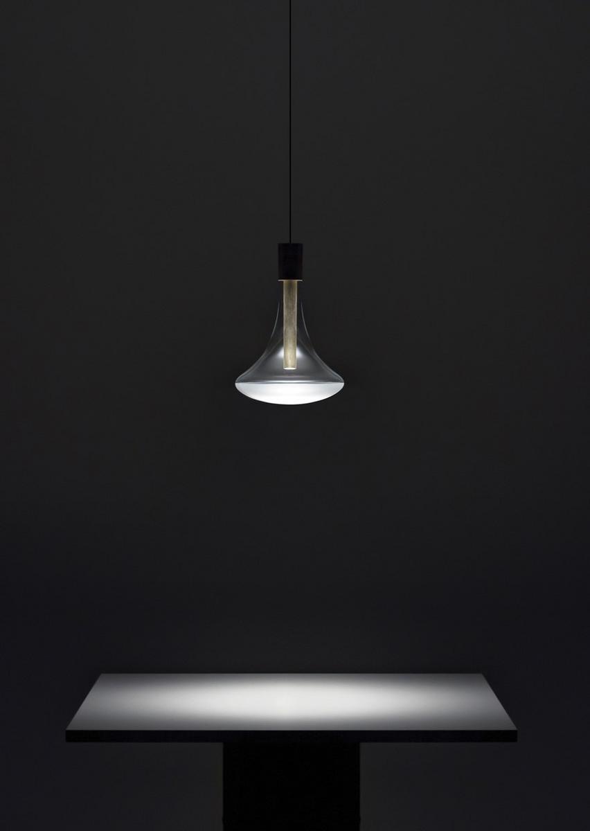 CATHODE LED glass and metal pendant lamp