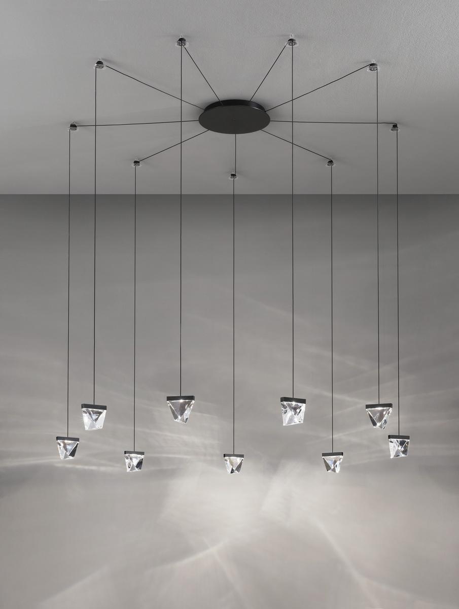 TRIPLA 9 SPOTS LED crystal pendant lamp