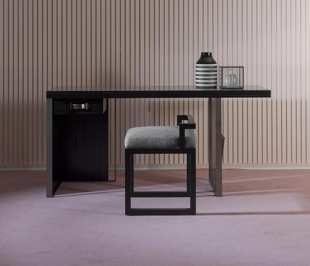 KOBE Rectangular wood writing desk with drawers