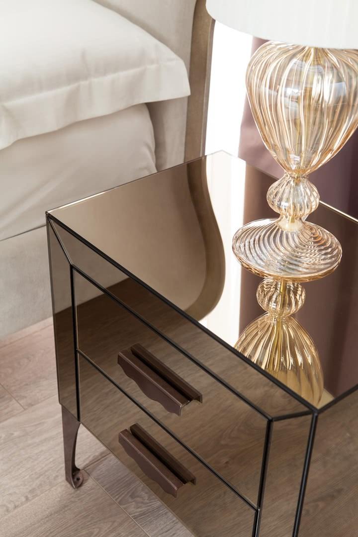 ADONE Wooden bedside table with drawers