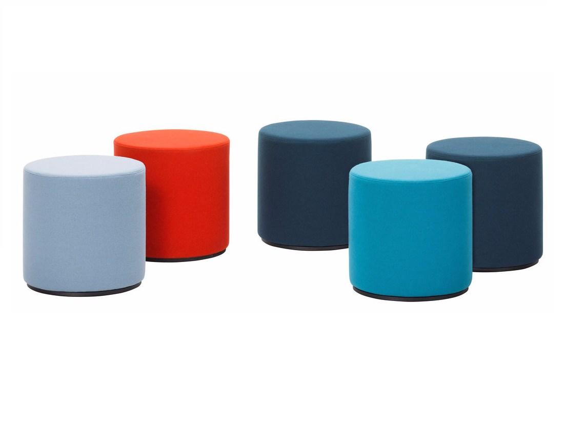 VISIONA Round fabric pouf