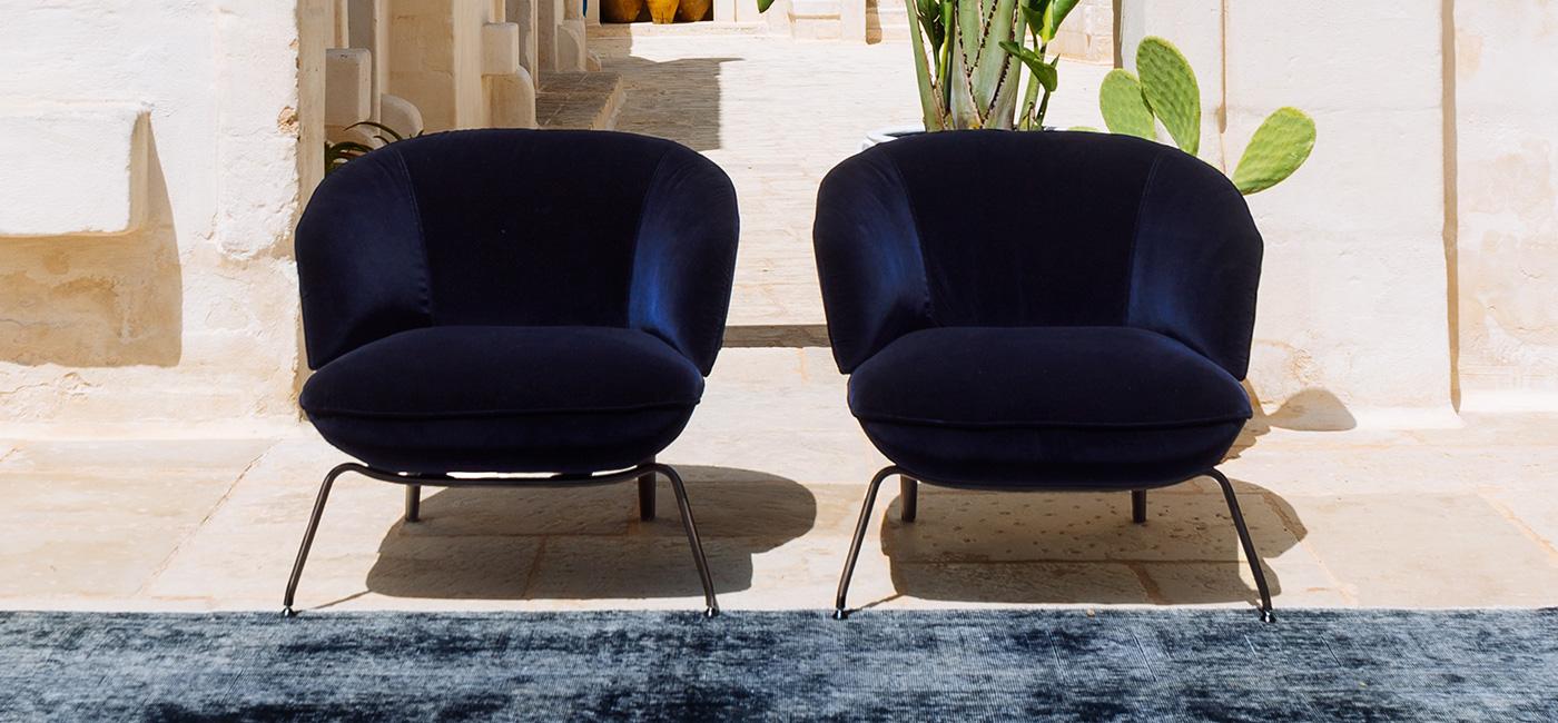 PENELOPE Fabric easy chair with armrests