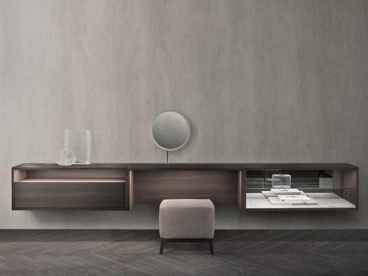 C-SYSTEM Sectional wall-mounted wooden storage wall