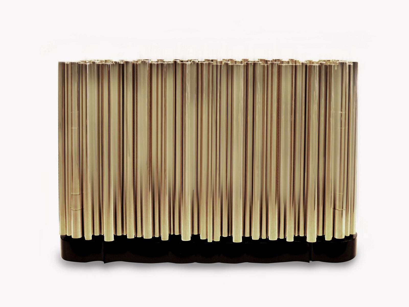 SYMPHONY Rectangular brass bedside table