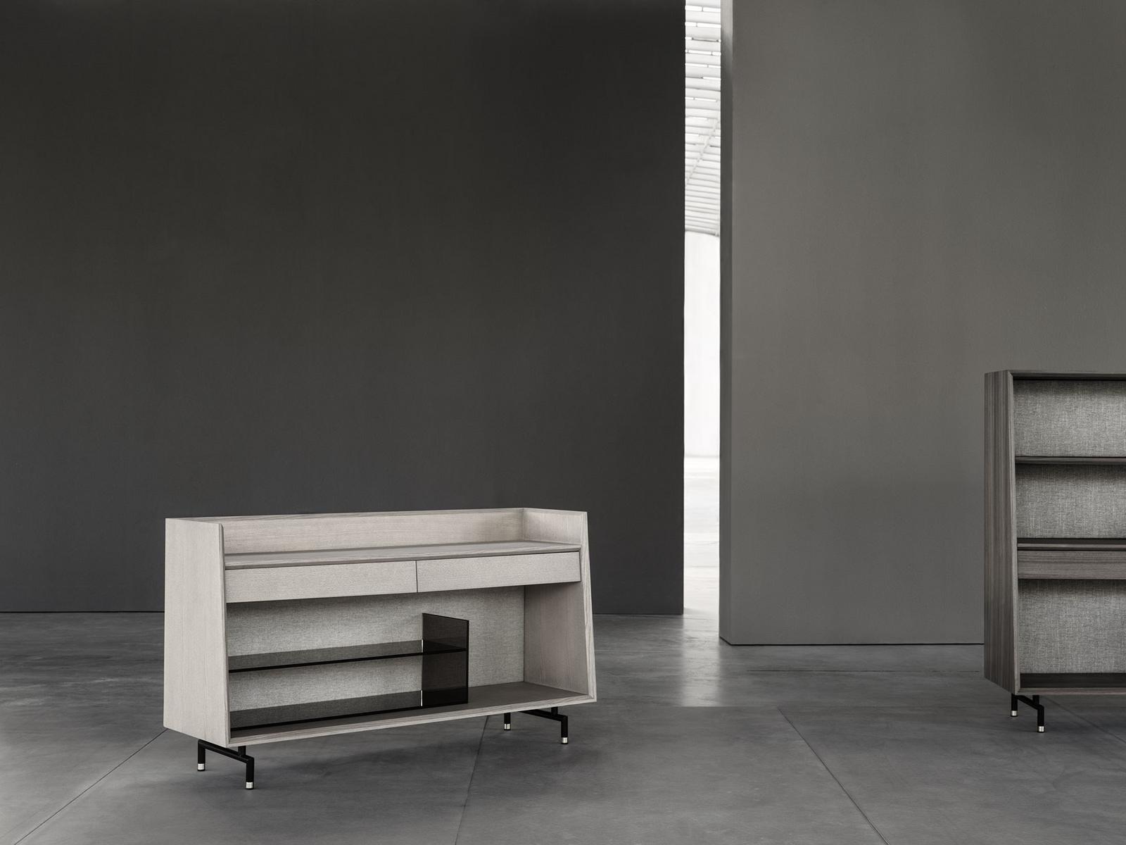ANALOG Rectangular ash console table with drawers