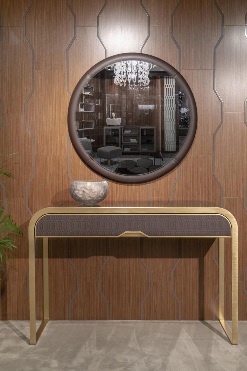 LUCINDA Plywood console and metal base