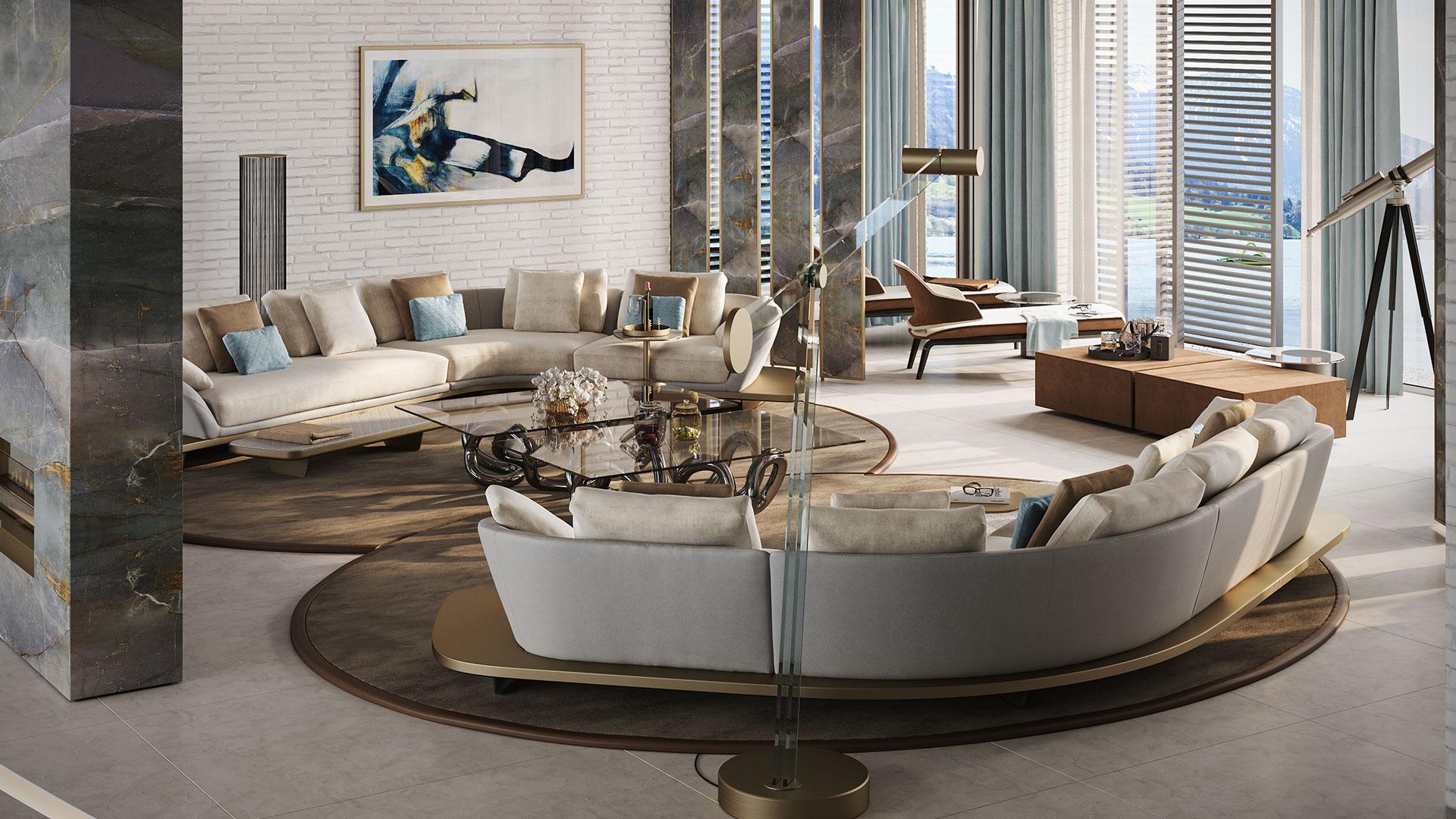 ARCHIMEDE LED adjustable tempered glass floor lamp