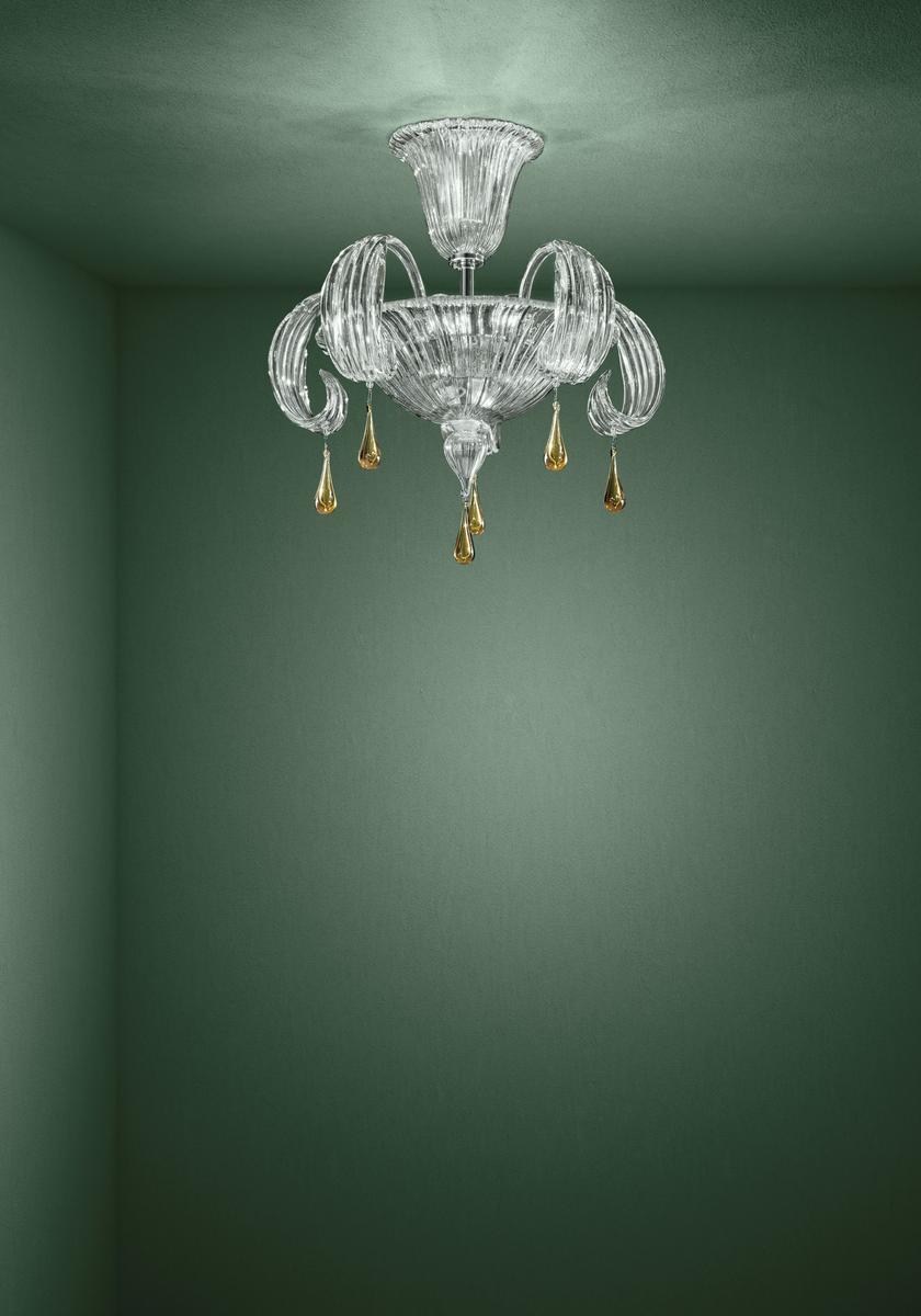 MOLIN Glass ceiling lamp with crystals