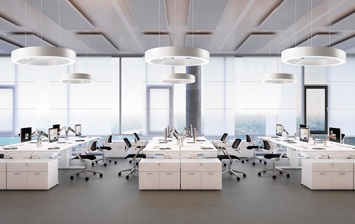 GOLDEN RING Direct-indirect light aluminium pendant lamp