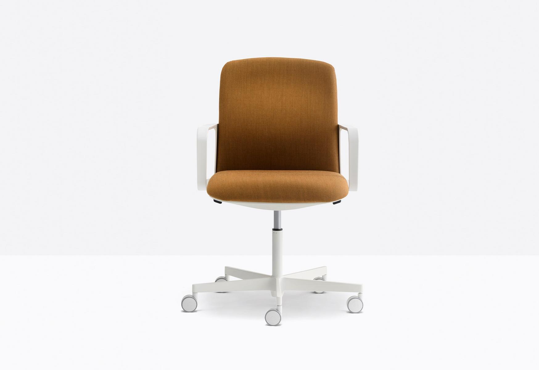 TEMPS LOW BACK 3766 Height-adjustable fabric office chair with castors