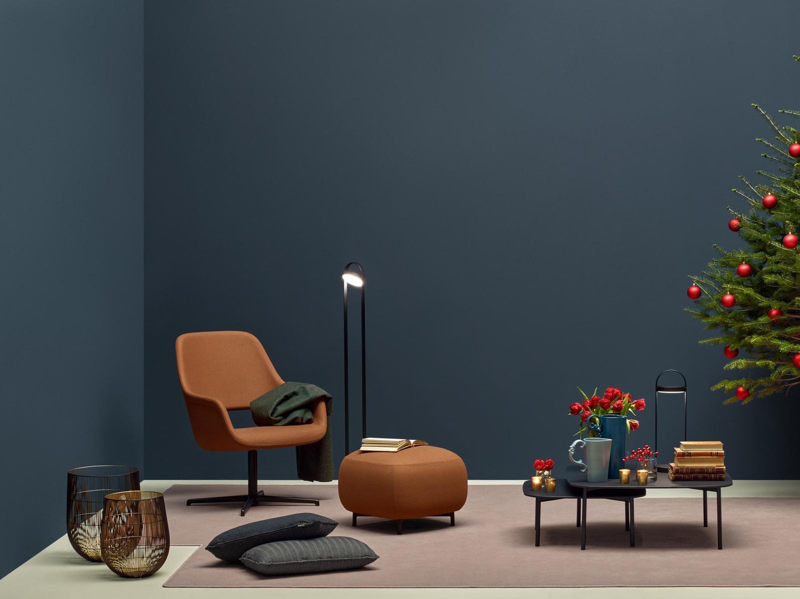 BUDDY 210 Upholstered square fabric pouf
