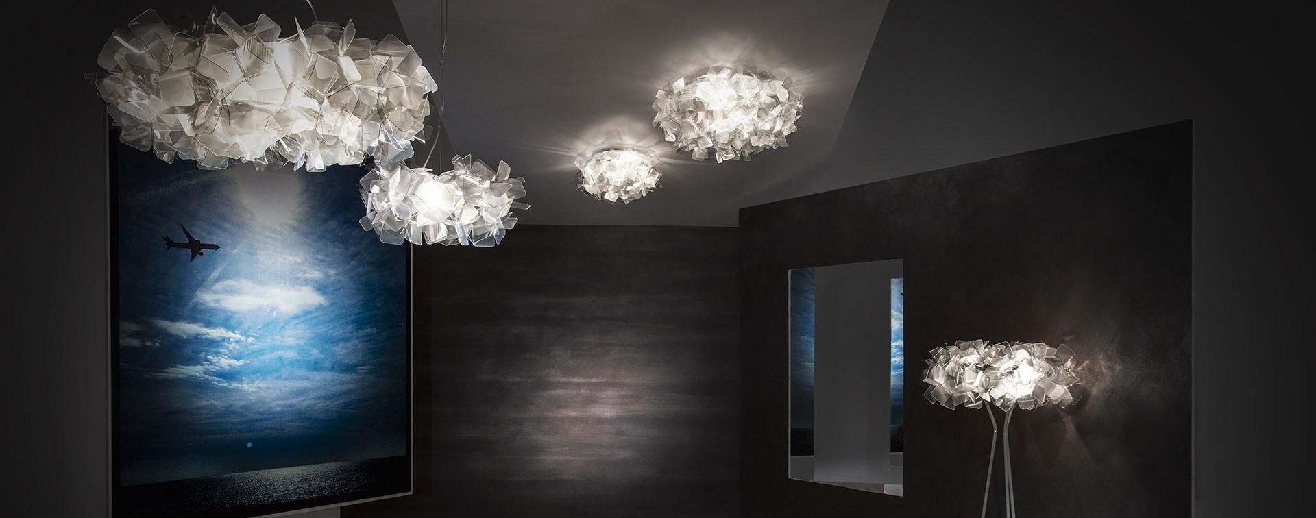 CLIZIA FUMÉ Lentiflex® and Cristalflex Fumé® LED floor lamp