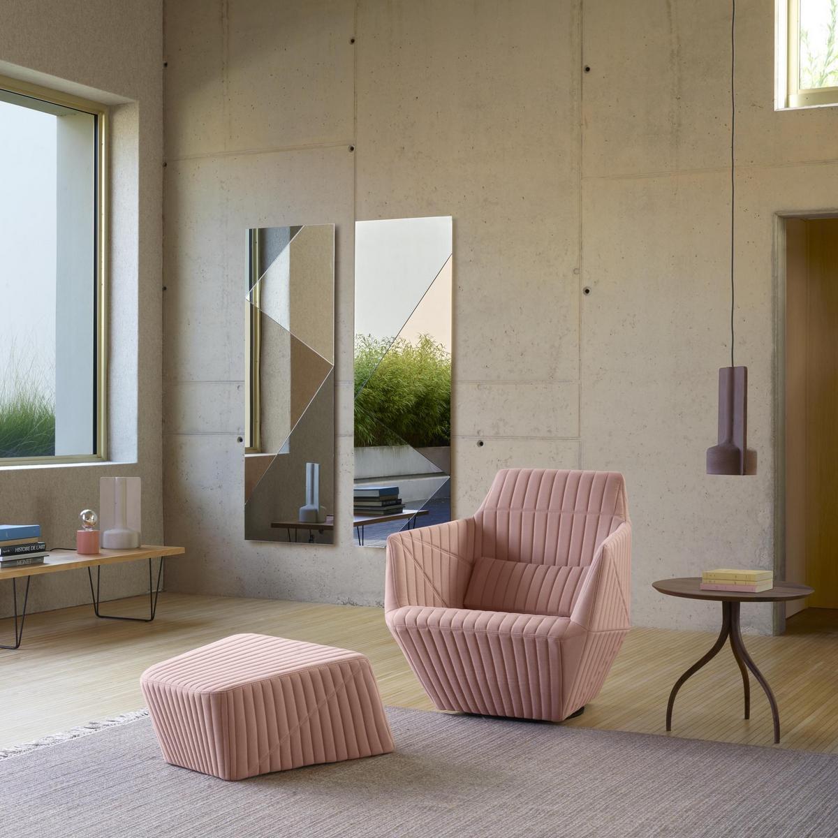 OMBRÉ Rectangular wall-mounted mirrored glass mirror
