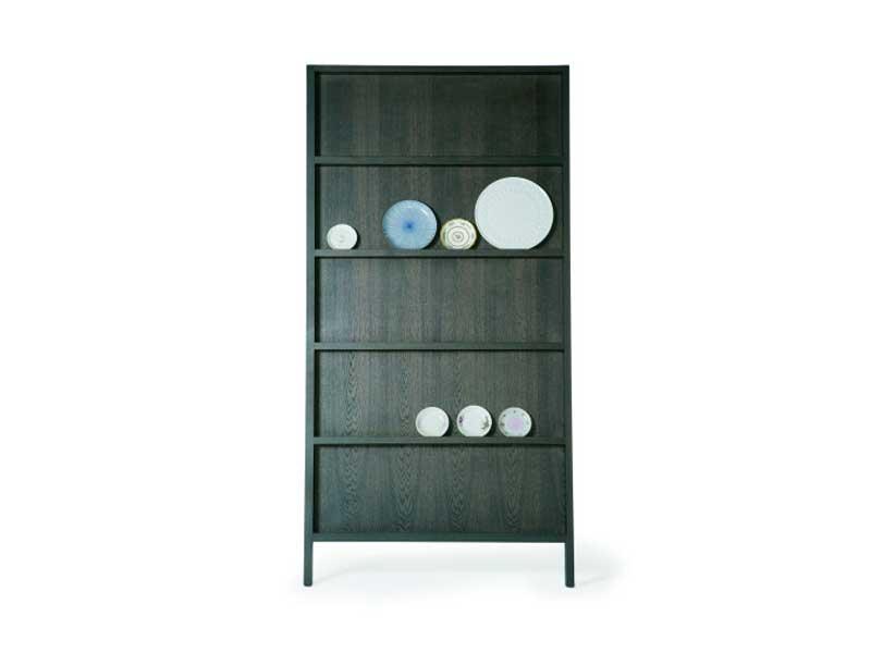 OBLIQUE Wall-mounted wooden bookcase