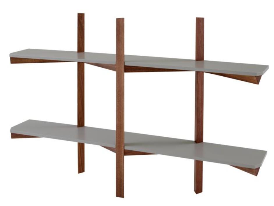 BIPLAN Wall-mounted floating wooden bookcase