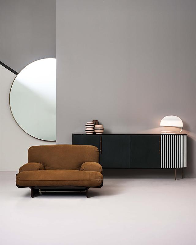MARLENE Round wall-mounted framed mirror