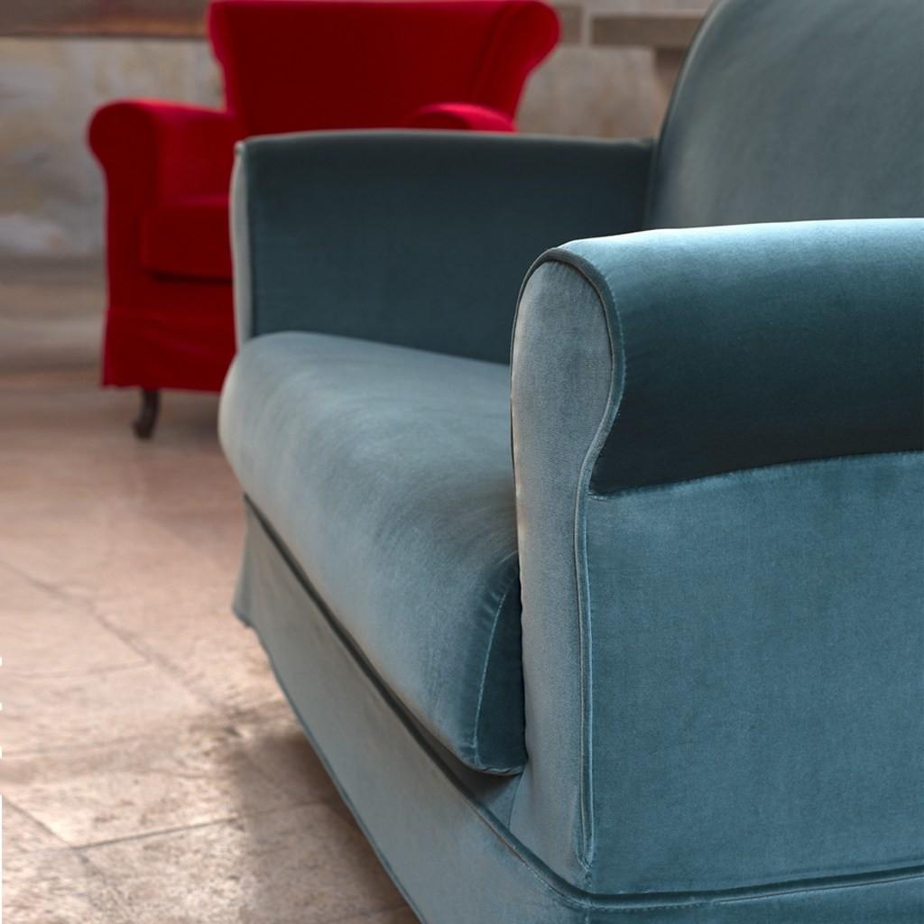 70 Upholstered fabric armchair with armrests