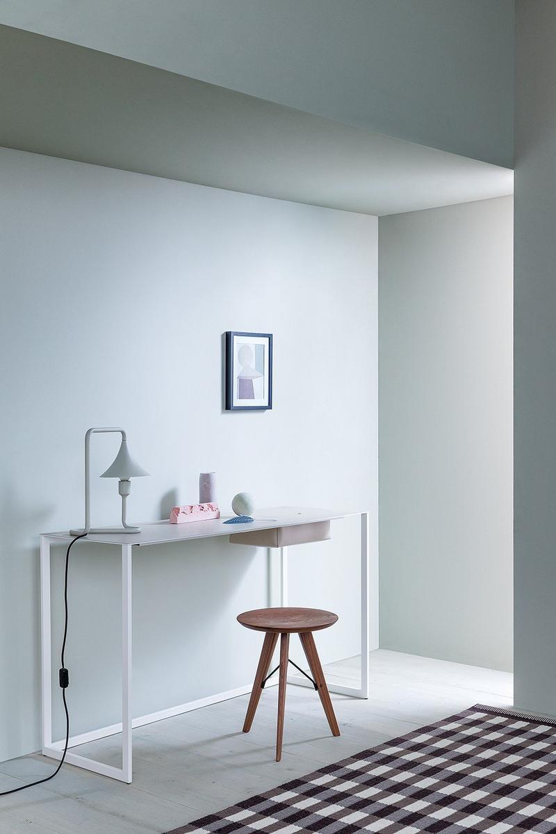 CALAMO 2730 Steel secretary desk with tanned leather top