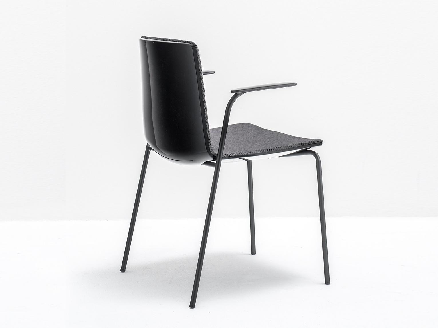NOA 726 Upholstered polycarbonate chair with armrests