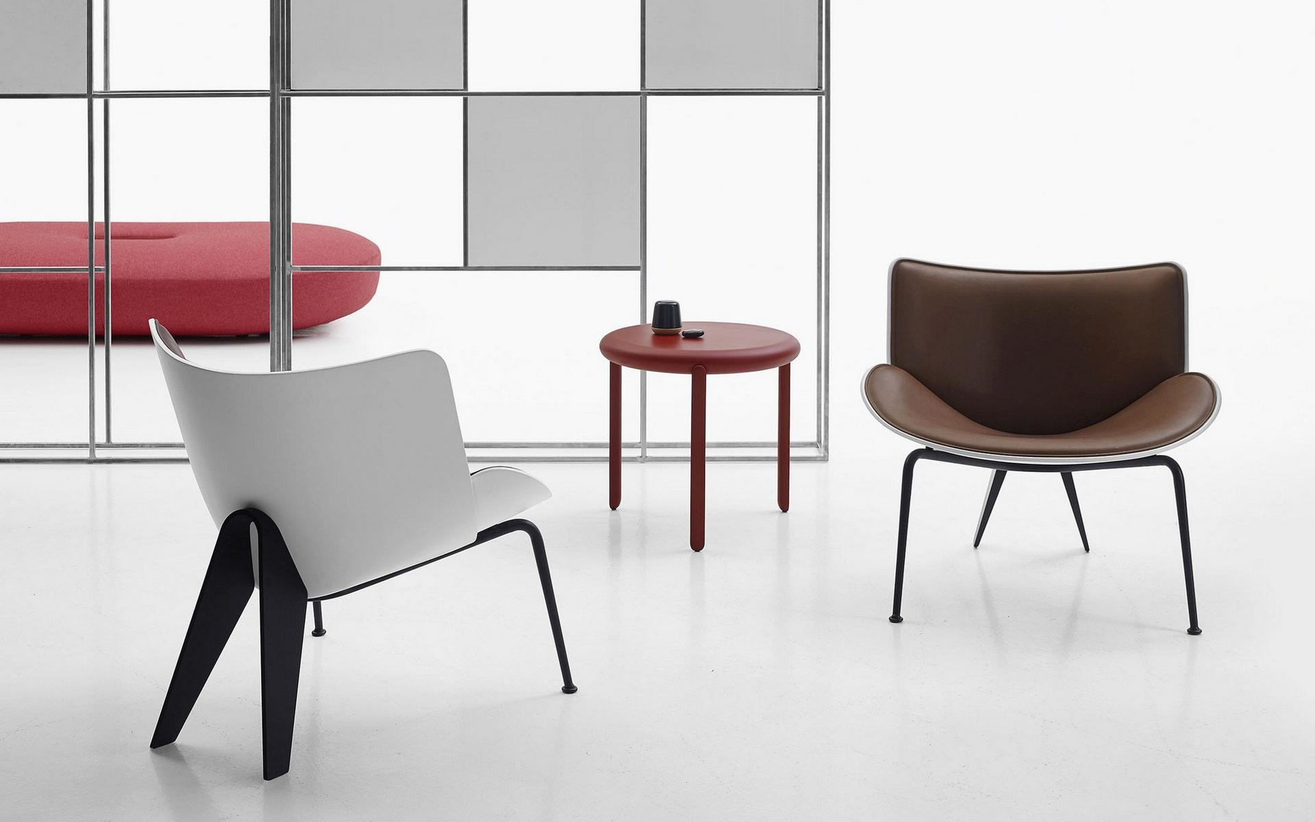 DO-MARU Contemporary style upholstered leather easy chair