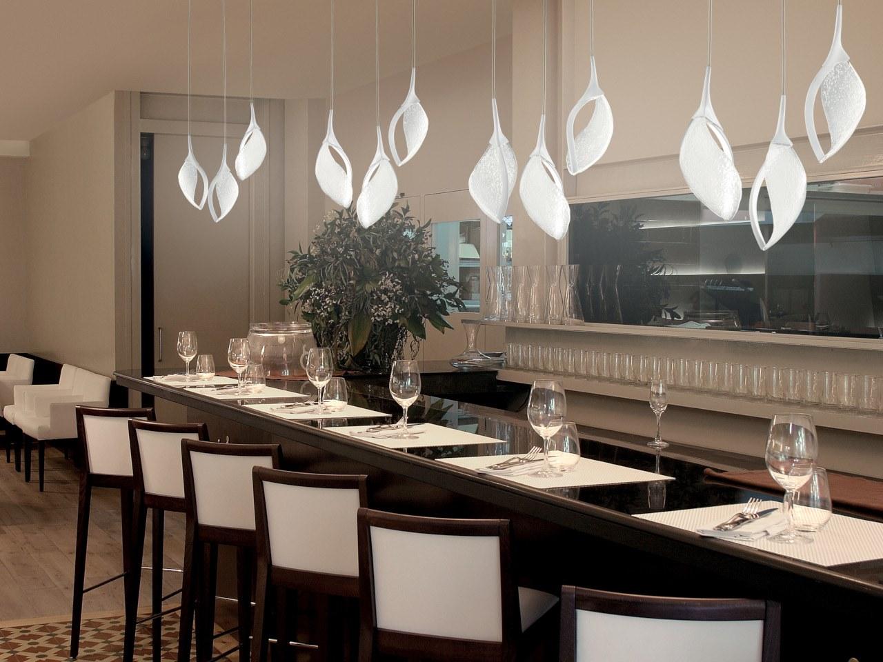 NIA S3 LED glass and polycarbonate pendant lamp